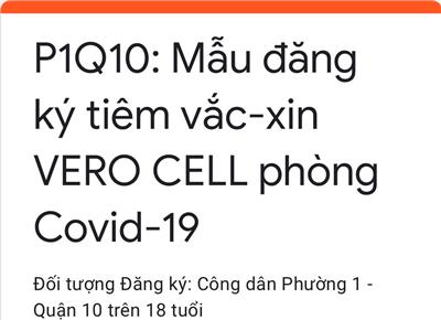 Image: MẪU ĐĂNG KÝ TIÊM VAC-XIN VERO CELL PHÒNG DỊCH COVID-19