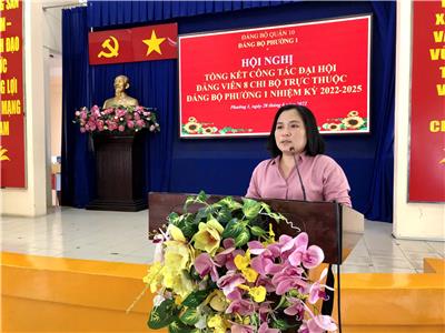 Image: Đảng bộ Phường 1 tổ chức Hội nghị tổng kết công tác tổ chức Đại hội Đảng viên 8 Chi bộ trực thuộc Đảng bộ Phường 1 nhiệm kỳ 2022 - 2025